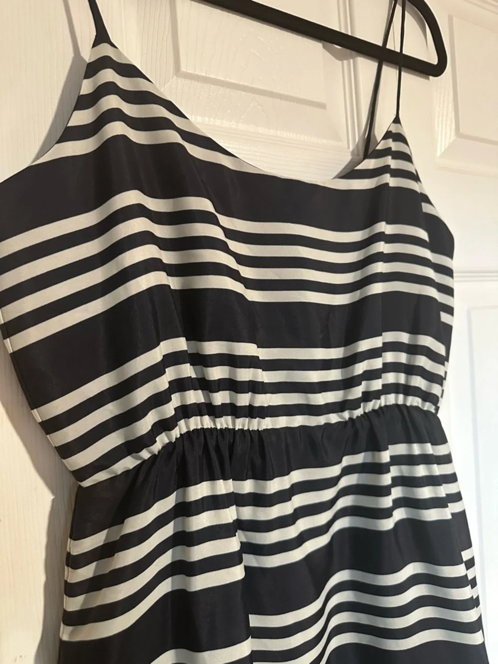 J Crew Navy & Cream Spaghetti Strap Dress - Picture 2 of 11